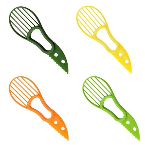 TNSRAY Taglia Avocado, 4 pezzi Multifunzione per Avocado Cut, Pela Avocado, Taglia Avocado, Taglia Avocado Multifunzione, Paletta in e Lama In Plastica, Gadget di Cucina per Fresh Ripe Avocado