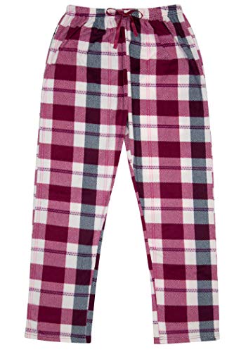 North 15 Girl's Super Cozy Minky Fleece Plaid Lounge Pants (7-14)