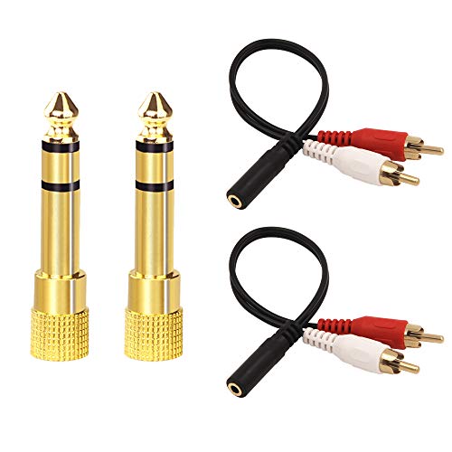 Adaptadores estéreo Jack 6.35mm a 3.5mm paquete x2