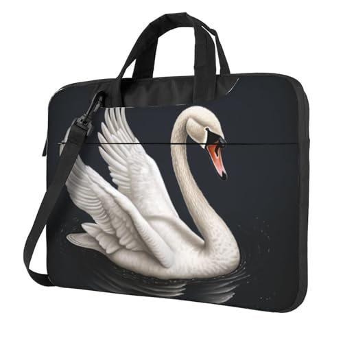 Sac à bandoulière pour ordinateur portable White Swan élégant avec motif cygne blanc et poignée
