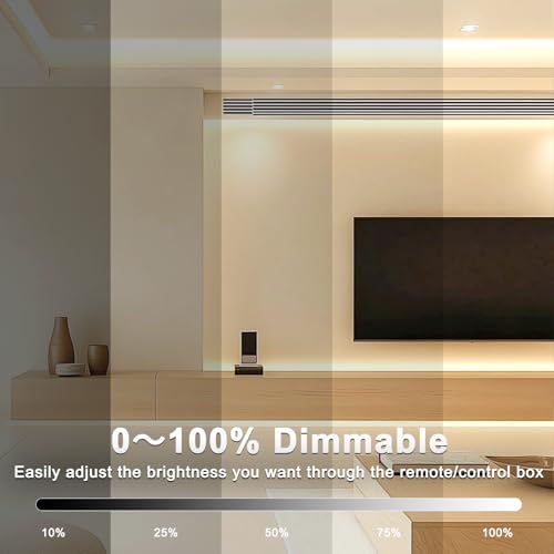 Tira de luces LED COB 6ft USB luz blanca cálida miniatura 3