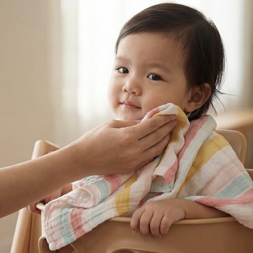 Image of aden + anais Essentials Cotton Muslin Swaddles, Breathable Baby Blanket, Ideal for Boys, Girls, Newborns, Babies & Infants, Receiving Blanket, Soft and Lightweight Wrap, 4 Pack, Ice Cream Dreams