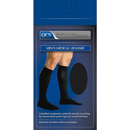 Compression Socks QCS Knee High X-Large Black Closed Toe (Pair of 1)