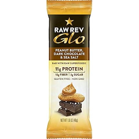 Peanut Butter Dark Chocolate & Sea Salt "New and Improved Glo" Vegan Protein Bars, 12g of Plant-Based Protein with Only 3g of Sugar, Pack of 36 Cover