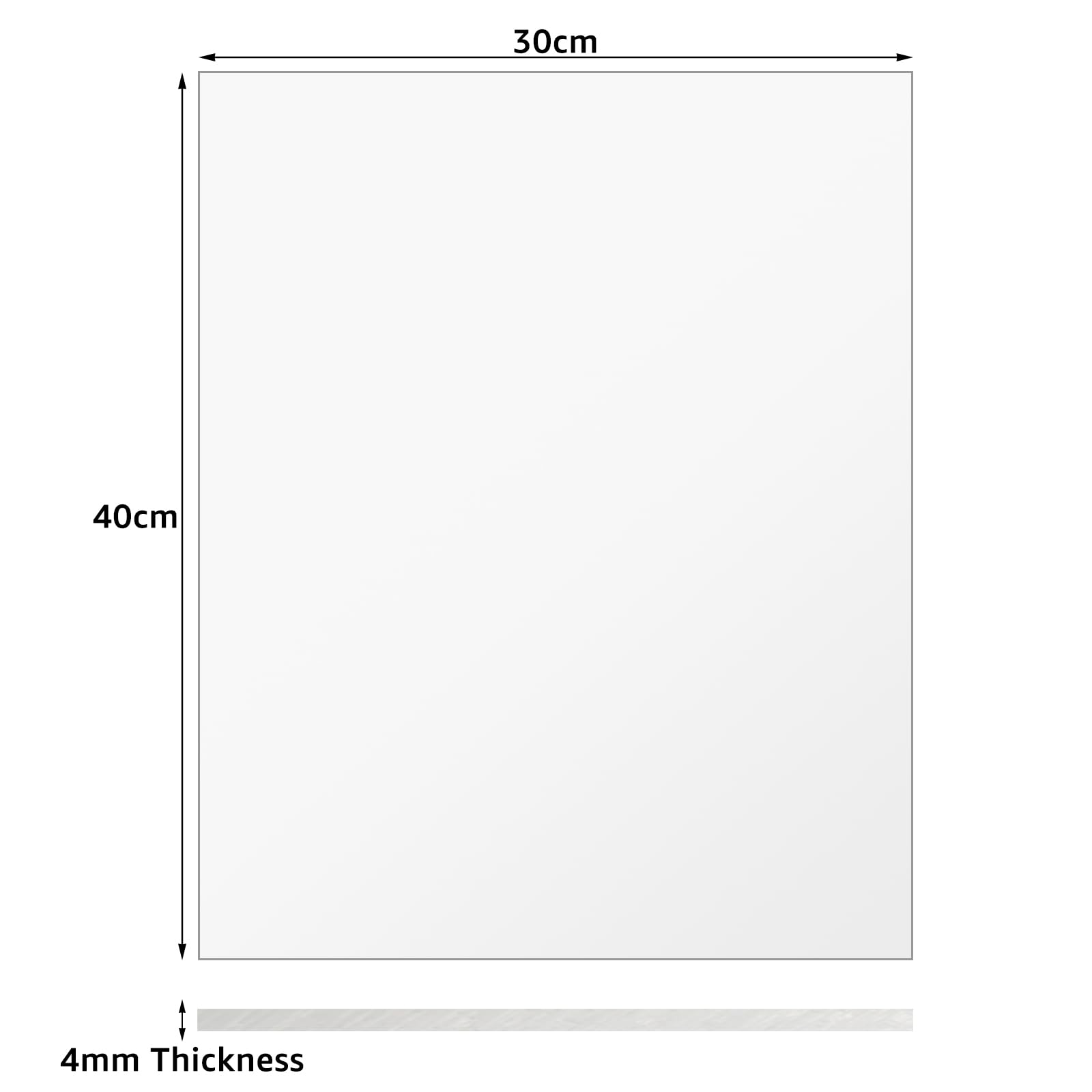 Metraquilato Transparente 4mm 40x30cm Metacrilato para Manualidades Vitrinas Bricolaje
