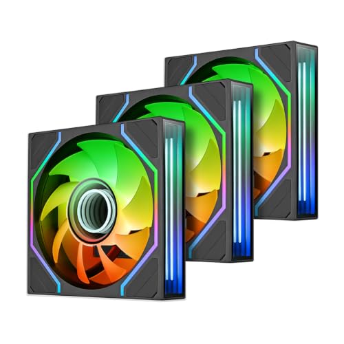 Image of Thermaltake SWAFAN 140 EX Infinity ARGB Sync; Infinity Mirror Hub; Infinity Mirror Frame; PWM 500~1800 RPM; MagForce 2.0; Swappable Blades; 5V 3-Pin Motherboard Sync; 3-Pack; Black; CL-F246-PL14SW-A