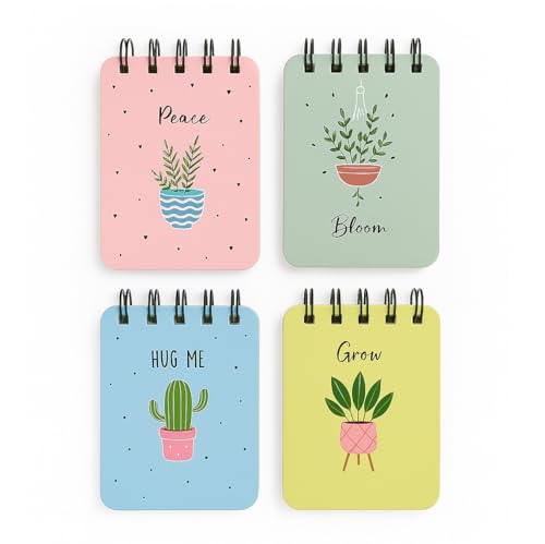 Image of Pocket-Size Notepad (Pack of 4) 100 pages, Mini Memo Pads for Daily Notes, Lists, Work & Journaling (7x12 cm) Notepad for Office - Nature Notes