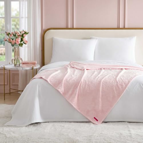 Image of Betsey Johnson - Soft Plush Throw 50x70, Floral Blanket for Bed or Couch | Soft Embossed Plush, Cozy Warmth, Floral Bouquet Design, 50x70 Size, Machine Washable