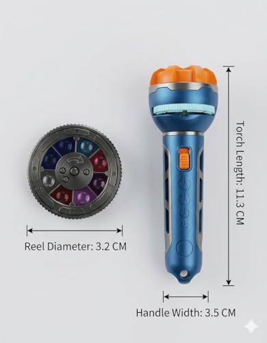 Image of Kids Projection Flashlight Torch Toy with 24 Picture Slides (3 Discs), Mini Projector Torch for Toddlers, Educational Light Toy for 1-3 Year Old Boys & Girls