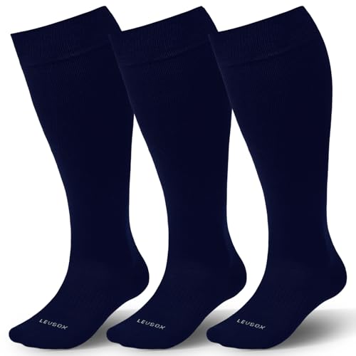 Image of LEVSOX Wide Calf Compression Socks for Women&Men Plus Size 15-20mmHg Knee High Large Support Stockings for Circulation