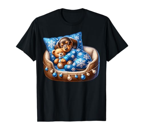 Christmas Wiener Dog Decor for Dachshund Mom Cute Winter T-Shirt
