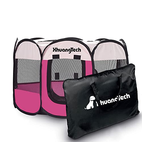 XhuangTech Parc de jeu pliable en tissu doux pour chien, chat, chiot, utilisation intérieure/extérieure (petite taille) Cover