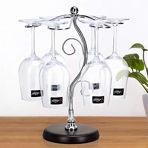 FIAMER Countertop Wine Glass Holder Tabletop Stemware Storage Rack Air Drying System Kitchen Bar Storage Rack Desktop Goblet Storage Rack Metal Glasses Display Stand (13.7in*10.2in*5.9in)
