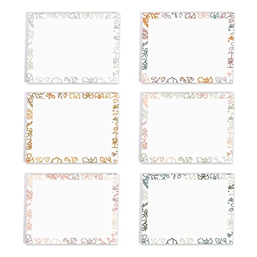 Blocs de notes adhésifs avec bordure florale 10x7cm lot de 6