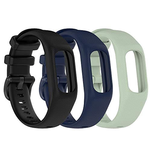 Image of 3PCS Soft Silicone Bands Compatible with Garmin Vivosmart 5 Straps Replacement Wristbands Bracelet Band Case Cover for Women Men, Small /Large Size