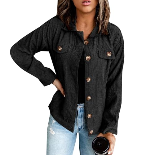 Women's Jacket Plain Coats Long Sleeve Shirt Clothing with Pockets - image 1
