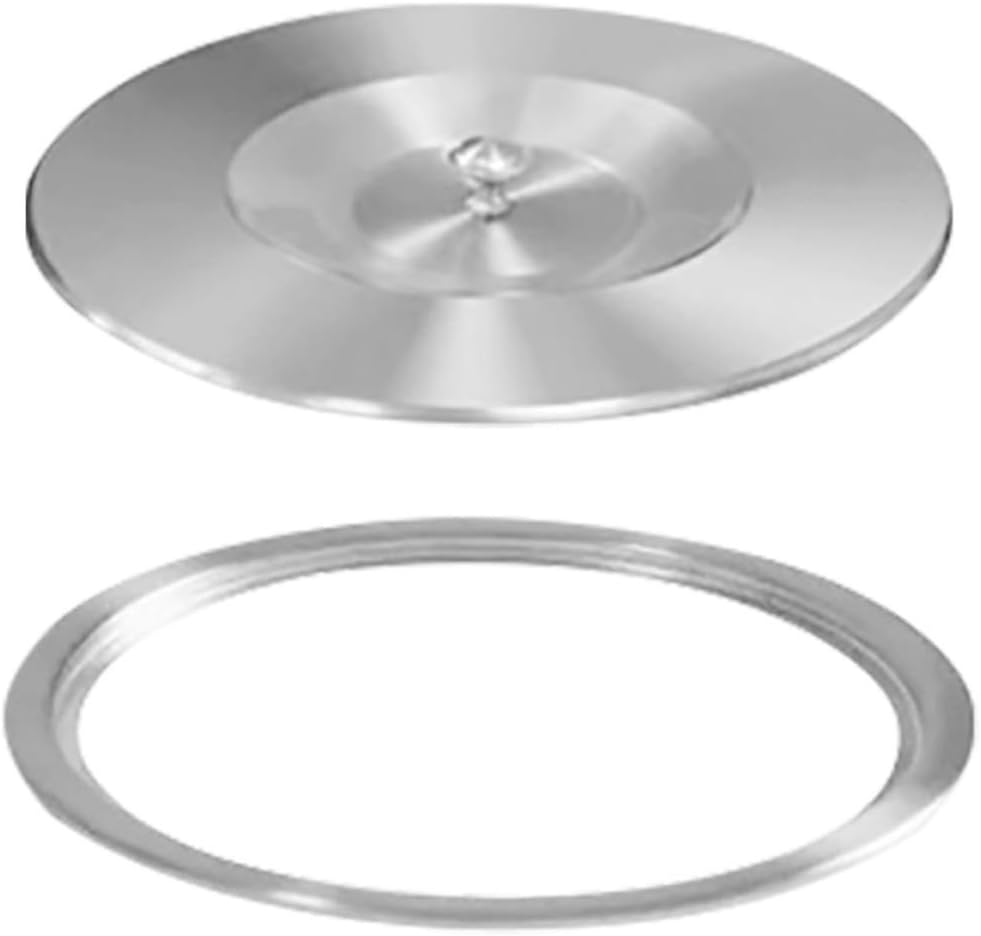 BESTYASH Stainless Steel Trash Can Lid with Handle for Office and Restaurants, Space Saving round Design with Sealing to Prevent Odor Spread, Elegant Silver Countertop Cover for Trash Bins