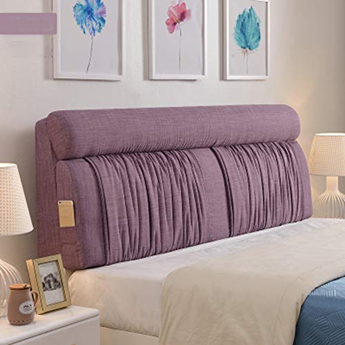 Bedside Cushion Cloth Linen Bed Soft Package Solid Wood Tatami No Bed Head Large Backrest Pillow Removable And Washable Bag,200 * 60cm