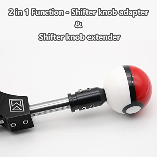 Monrand Shift Knob Extender & Shift Knob Shifter Adapter M12X1.25 Gear Shifter Adapter, Adjustable Shifter Extension Aluminum Shift Extender With 4 Adapters For Most Cars #TOP6