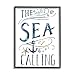 Stupell Industries The Sea is Calling Nautical Sentiment Navy Anchor, Designed by Nina Pierce Black Framed Wall Art, 11 x 14, Blue
