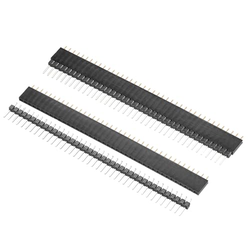 Image of TA-VIGOR 10 Pairs 40-Pin 2.54mm Pitch Single Row Male and Female PCB Header Pins Breakable Connector for Arduino Breadboard Electronics