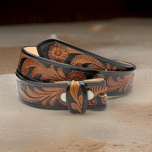 Leather Belt Strap for Removable Buckle Full Grain Leather Belt Strap 1.5” Cowboy Western Style3