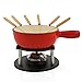 BBQ-Toro Juego de Fondue de Hierro Fundido I 6 PERSONAS I 9 Piezas I 2 Litros I Cacerola, Quemador y Tenedores I Todo Tipo de Cocinas I Parrilla I Camping