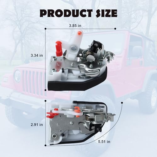 Image of 55075991AE Front Driver Side Door Upper Latch Lock Assembly Compatible with Jeep Wrangler TJ 1997-2002