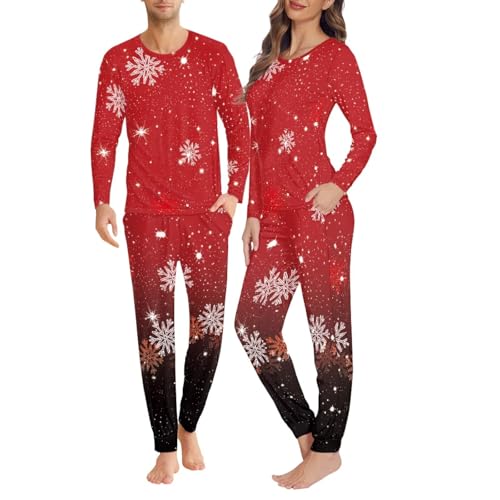 Cozeyat Matching Pajamas for Couples, Christmas Couple Pjs Set for Men and Women Soft Warm Loungewear