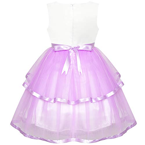 Flower Girls Dress Purple Tiered Skirt Bridesmaid Wedding Size 8 #TOP1