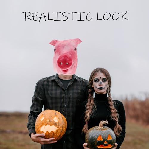 Masque de tête de cochon rose pour carnaval et soirées déguisées