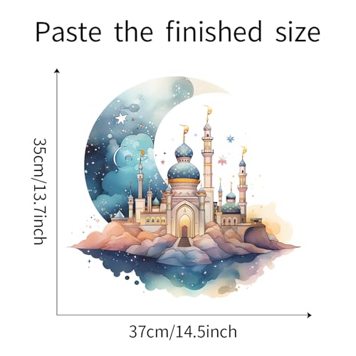 Vinilo decorativo mural Castillo azul para pared infantil miniatura 4