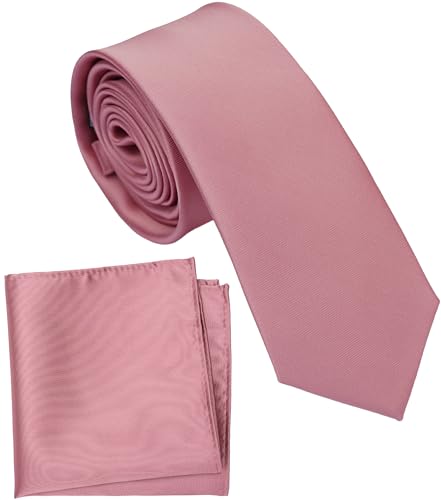 Image of Boy's Solid Tie with Pocket Square Set, Regular Necktie for Children and Kids, Self-Tied