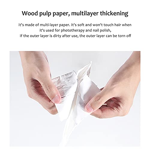 YUECI Rolle mit 500 fusselfreien Tüchern, Gel-Entferner-Pads, Zellstofftupfern, Nagelreinigungstuch und Baumwolle… – Bild 5