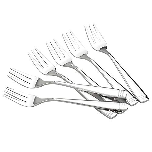 DynkoNA 12 Pieces 3 Tine Forks for Dessert, Small Tasting Salad Forks Set