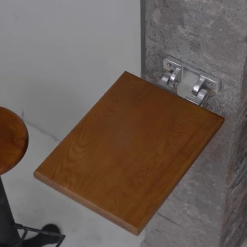Mesa Plegable de la Pared Industrial Retro de Escritorio de Madera Maciza, Soporte de Aluminio, para Barra de Desayuno y Cocina, 30x40 cm