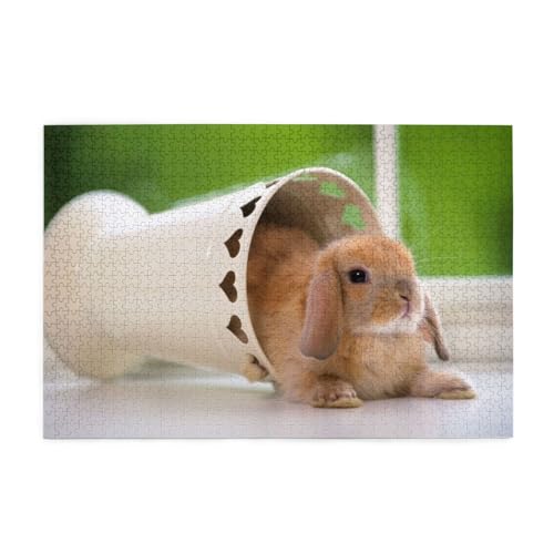 ウサギ頭 1000ピース ジグソーパズル 大人向け難しい 破片なし カチっとハマる 誕生日 おしゃれ インテリア ギフトハウス (75×50cm)