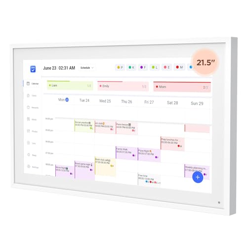 21.5 Inch Smart Digital Calendar, Wall Electronic Calendar, 1920 * 1080 IPS Full HD Touch Screen Display for Family Meal Planner Support - Streamline Household Organization
