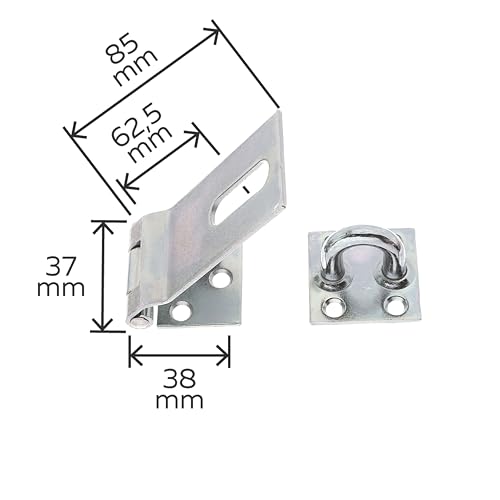 Alberts 348359 Sicherheits-Überfalle | galvanisch verzinkt, dickschichtpassiviert | Länge Überfalle 85 mm | Breite 37 mm