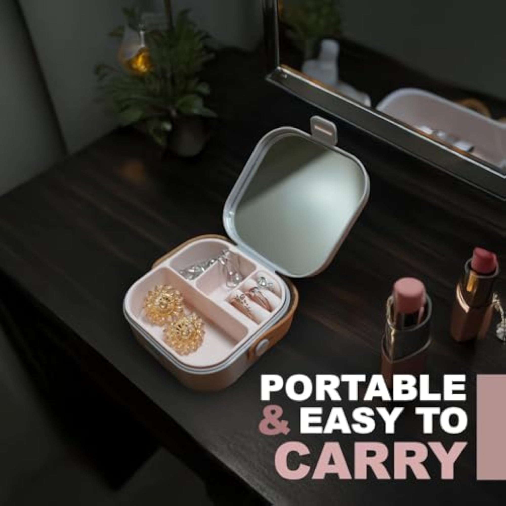 Mini Jewellery Travel Case, PU Leather Organizer Box