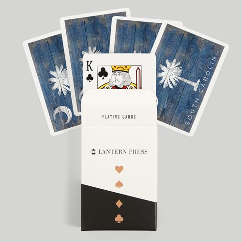 Baraja de cartas Poker tamaño estándar con bandera rústica de Carolina del Sur miniatura 6
