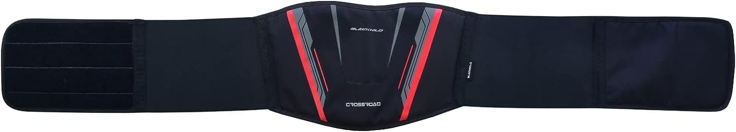 BLACKWILD - Cintura renale per motocicletta, da uomo e da donna, colore: nero e rosso, efficace stabilizzazione, per lombare