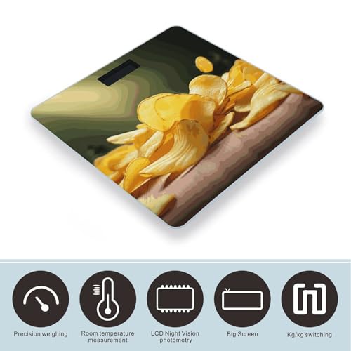 Báscula digital para baño FekiLoot con plataforma de vidrio templado miniatura 3