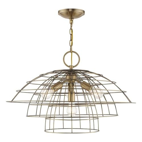 Livex Lighting 4 Lt Antique Brass Chandelier