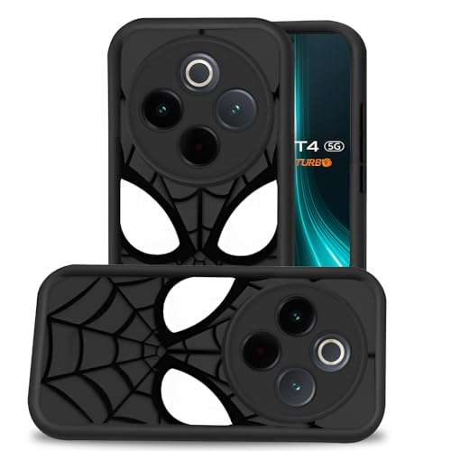Image of AESTMO Back Case Cover for Vivo T4 5G / Z10 5G Cover | Spidey Face Mask Design | Silicone Case | Full Body Protection | Camera Protection Back Cover for Vivo T4 5G / Z10 5G (Black)