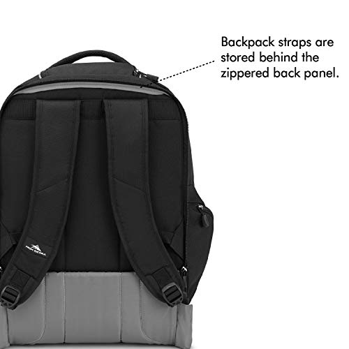 High Sierra Powerglide Wheeled Backpack, Black, One Size #TOP2