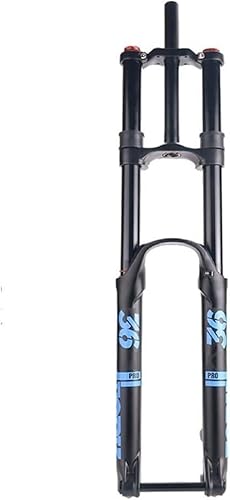 チマウンテンバイクサスペンションフォーク mtb フロントフォーク 自転車サスペンションフォーク、リバウンド調整可能、160mmトラベル、スルーアクスル15x110mm、ダウンヒルマウンテンバイクサスペンションフォーク、ダブルクラウン構造(Blue,26'