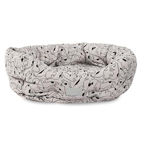 Fringe Studio Pet Bed, Nosey Dog Spot Round Cuddler, 20 x 19 x 8 inches (203001), Small