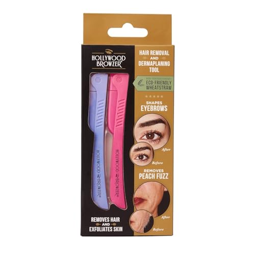 Hollywood Browzer Dermaplaning Tool for Face, Eyebrow Shaping, Removing Unwanted Hair, Exfoliating Tool for Women (Amethyst and Pink Sapphire) image 5