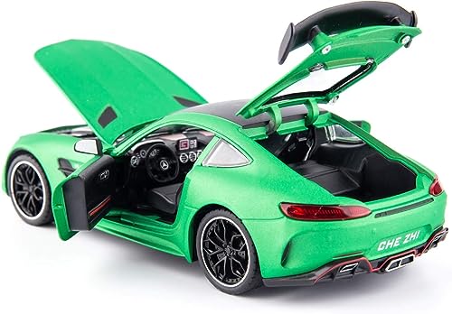 Image of 1 /24 Benz AMG GTR Toy Cars Model Car, Zinc Alloy Pull Back Toy car with Sound and Light for Kids Boy Girl Gift (Green)